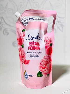 Рідке крем-мило Linda Троянда та Півонія пакет 1л 250098 фото