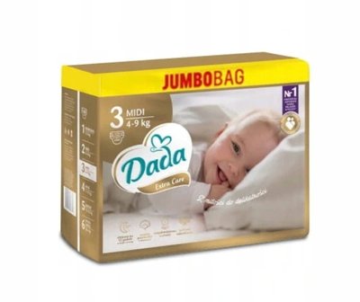 Підгузки Dada Extra Care 3 (4‑9кг) Jumbo Bag 96шт 170424 фото