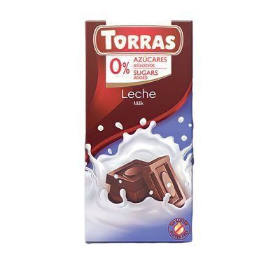 Шоколад молочный без сахара и глютена 559 Torras 75 г 907152 фото