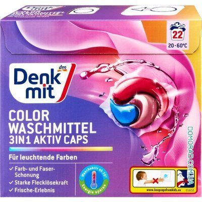 Капсулы для стирки цветных вещей Denkmit Color 22 шт 898529 фото