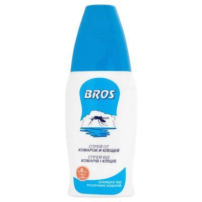 Спрей от комаров и клещей Bros 100 мл (до 6 часов защиты) 167807 фото