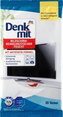 Салфетки для монитора с антистатиком DenkMit 20 шт 763003 фото