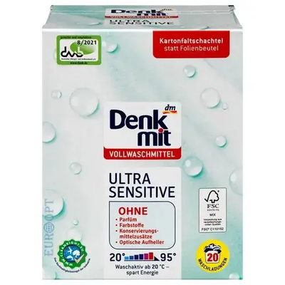 Порошок для стирки белого белья DenkMit Ultra Sensitive 1.35 кг 328820 фото