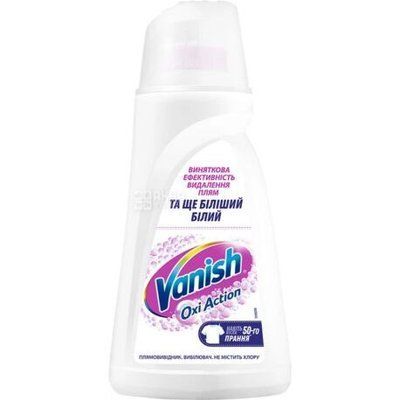 Засіб для виведення плям для тканин Vanish Oxi Action White 1 л 895421 фото