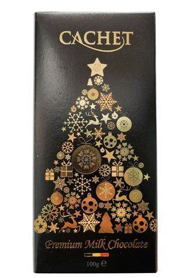 Шоколад молочний Cachet Christmas Edition Black 100 г 20490 фото