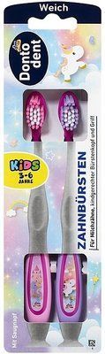 Зубна щітка дитяча Dontodent Kids Pink м'яка 3-6 років 2 шт 111055 фото