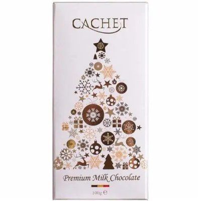 Шоколад молочний Cachet Christmas Edition White 100 г 20493 фото