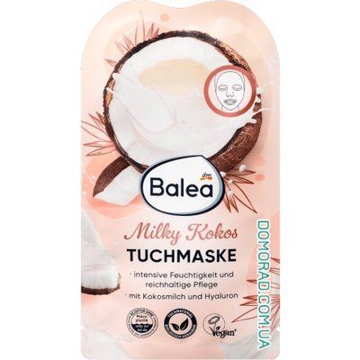 Тканевая маска для лица Milky Cocos Balea 1 шт 140909 фото