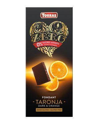 Шоколад чорний без цукру, без глютену 66 TORRAS Zero з апельсином 52%, 125 г 004642 фото