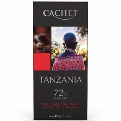 Шоколад экстра черный 72% Cachet Tanzania 100 г 21407 фото
