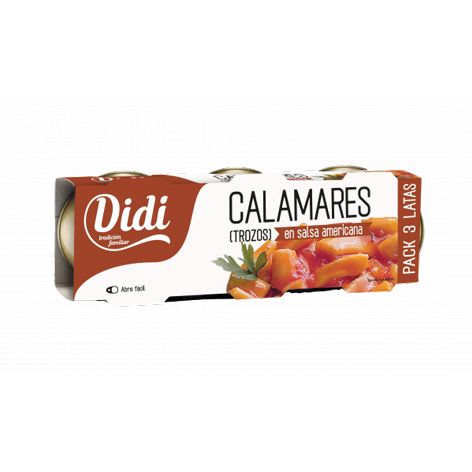 Кальмар шматочками в соусі Сальса Американа Calamares en Salsa Americana Didi 3*80 г 907175 фото