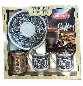 Подарунковий набір для турецької кави Ugurluzade Turkish Coffee джезва 2 чашки 2 блюдця кава  320789 фото