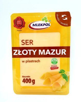 Сыр нарезка Zloty Mazur Mlekpol 400 г 105445 фото