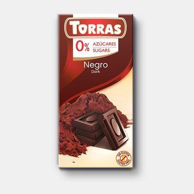 Черный шоколад без сахара 560 Torras 75 г 907145 фото