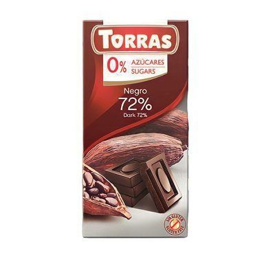 Черный шоколад 530 Torras 72% 75 г 907146 фото