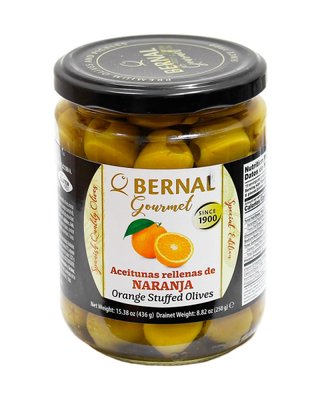 Оливки фаршировані апельсином Bernal Gourmet Aceitunas Rellenas de Naranja, 436 г 985225 фото