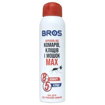 Аэрозоль от комаров, клещей и мошек Bros MAX 90 мл (до 8 часов защиты) 789603 фото